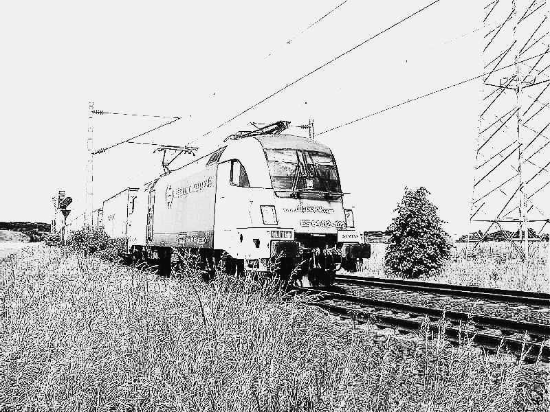 Die ES 64 U2 ? 022 der Wiener Lokalbahnen als S/W Bearbeitung