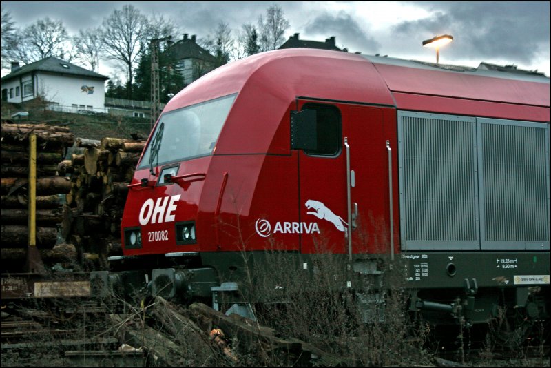 Die Front des OHE-(Euro)Runners am 17.01.08 in Finnentrop. (DRI Aufnahme)