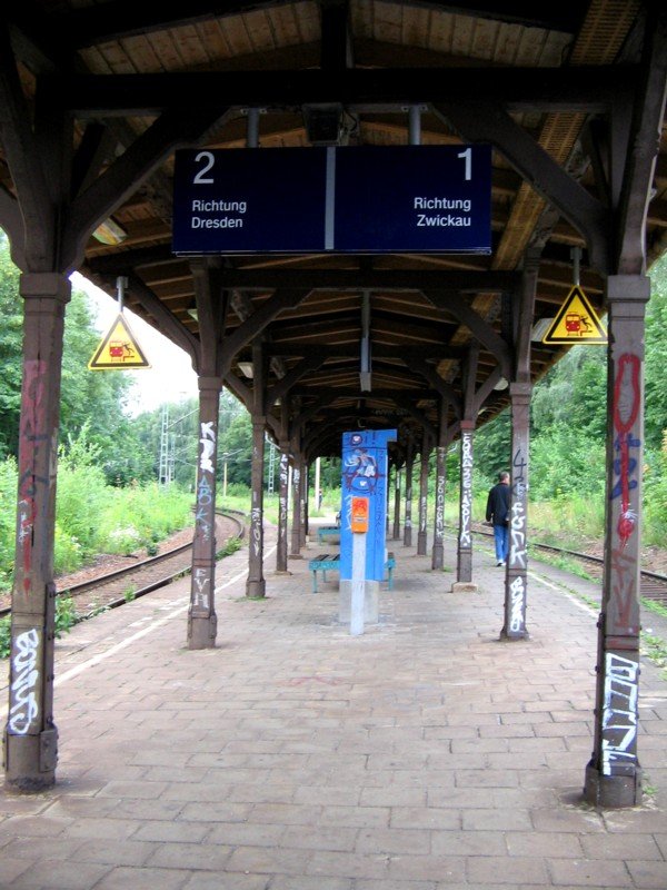 Die hlzerne Bahnsteigberdachung im Bahnhof Chemnitz Mitte, ehemals Nicolaibahnhof, 10.07.07