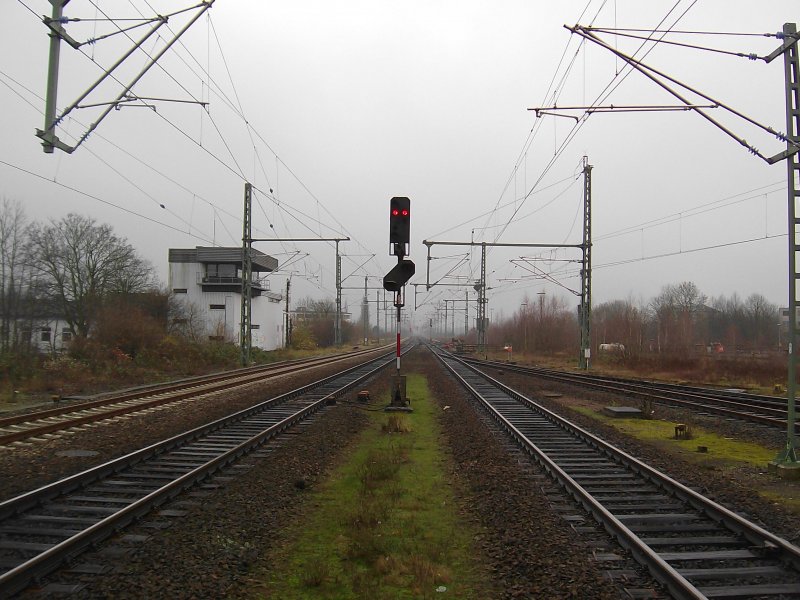 Die Kbs 140 im Bf Bad Oldesloe am 6.12.08. Blick Richtung Hamburg.