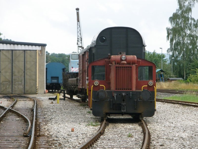 die Kf II der DFS vor dem Preuischem Gterwagen im Bahnhof Ebermannstadt