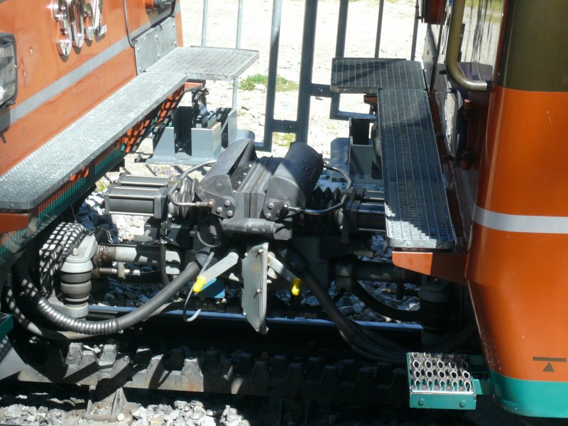 Die Kupplungen von zwei Gornergratbahnen