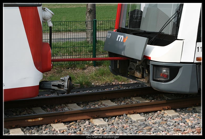 Die Kuppluung zwischen 4357 und 4117 an der Bensheimer Strae.