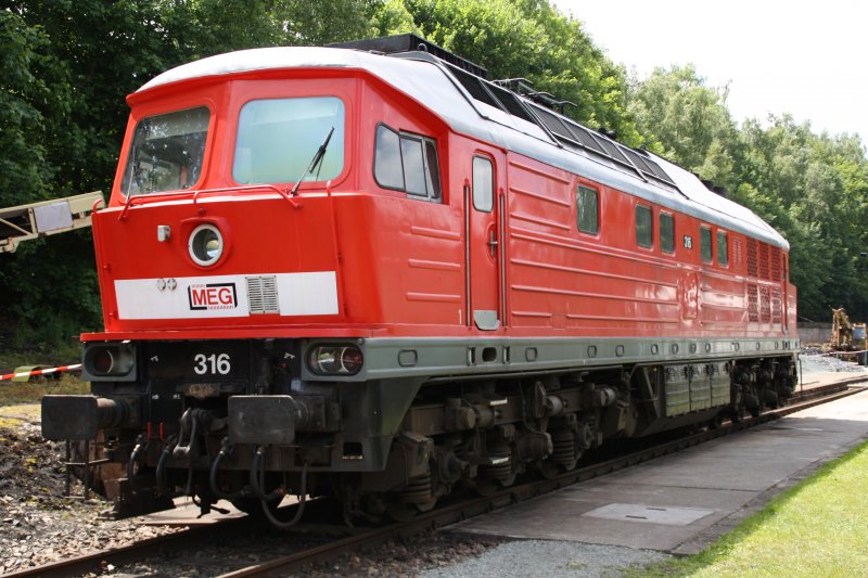 Die Ludmilla 301 der MEG am 23.05.09 im Eisenbahnmuseum Schwarzenberg zu Gast.