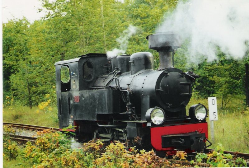 Die Luise Las setzt gerade im Bahnhof Wuhlheide um.
Frhjahr 2002, an diesem Tag waren 2 Dampfloks in der Wuhlheide unterwegs