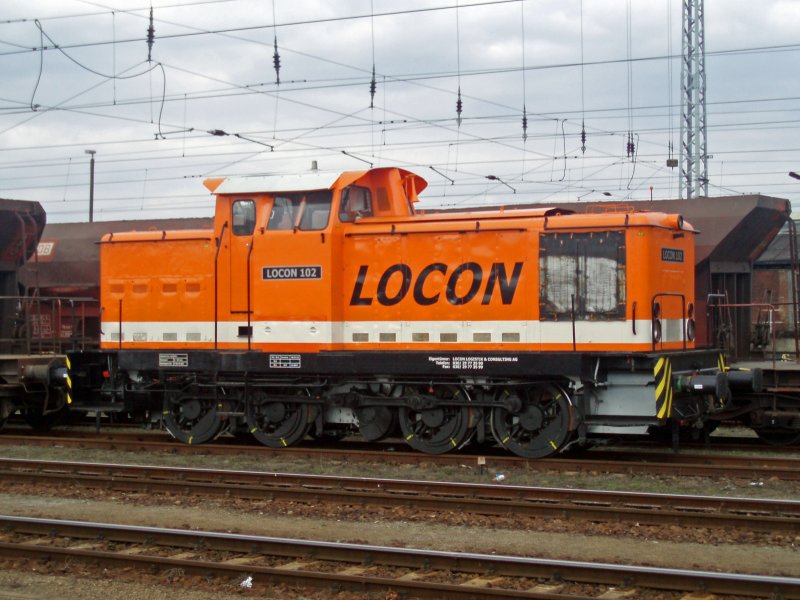 Die Nr.102 der Locon Logistik und Consulting AG am 09.03.08 in Bahnhof Cottbus .