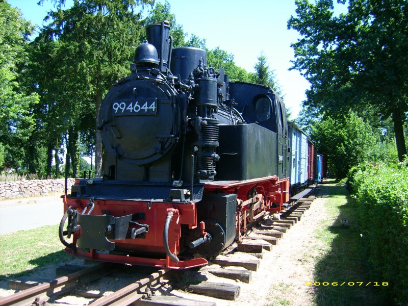 Die POLLO- Lok 994644 war 1965-1969 in der Prignitz
im Einsatz- seit 2003 bernimmt 994511 der Prenitztalbahn
wieder den Fahrbetrieb zu Himmelfahrt (Juli 2006)