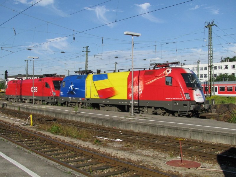 Die Rumnien Lok 1116 056 ist am 19.8.2008 in Mnchen Ost abgestellt.