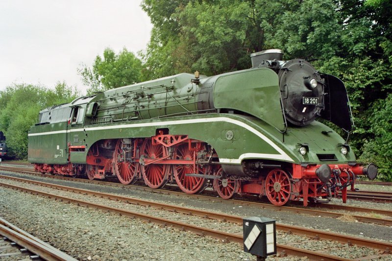 Die Schnellste betriebsf�hige Dampflok der Welt. 18 201 in Neuenmarkt-Wirsberg anl�sslich der 160 Jahrfeier der Schiefen Ebene