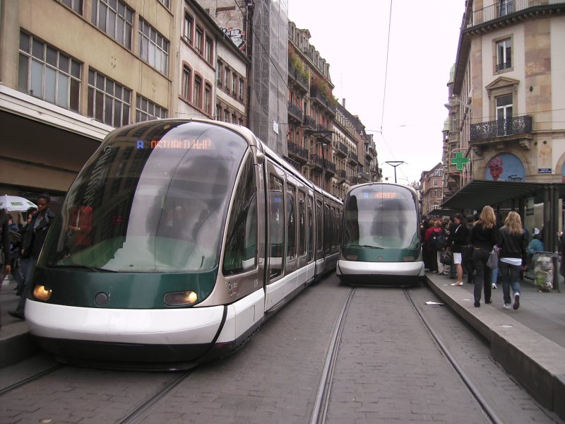 Die Straenbahn in Strasbourg. (Frhling 2008)