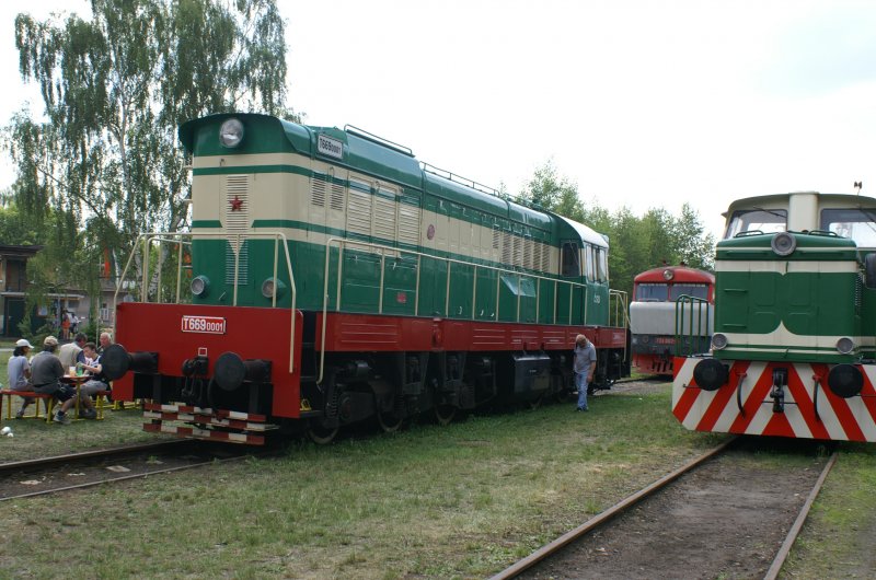 Die T669 0001 am 24.06.06 im Eisenbahnmuseum in Luzna.