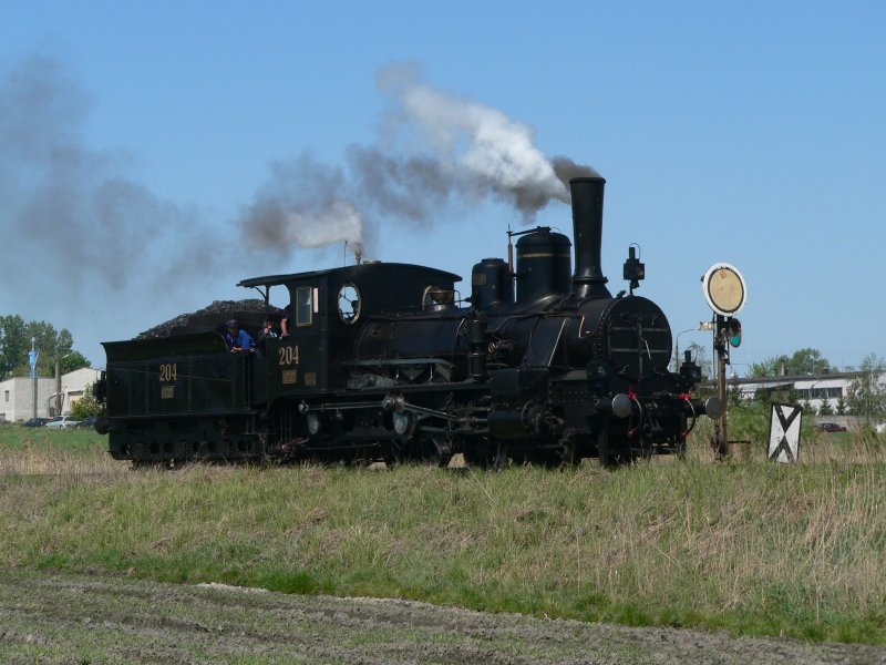 Die ungarische 220.194 auf der Dampflokparade in Wolsztyn, 2.5.2009