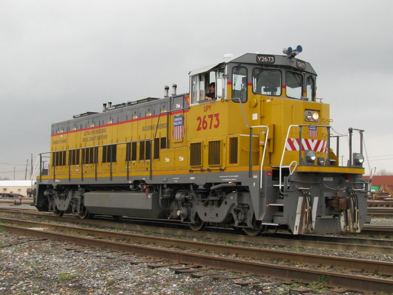 Die Union Pacific Lok 2673 am 21.2.2008 in Houston (Texas).