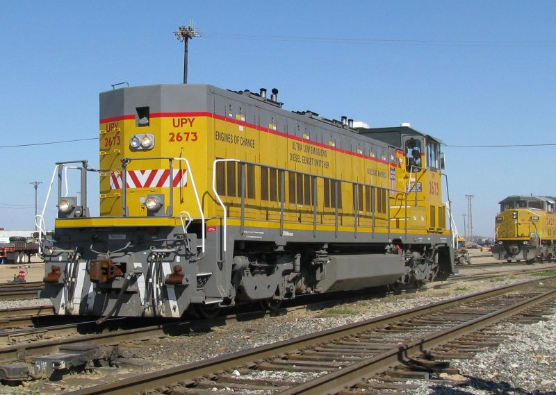 Die Union Pacific Lok 2673 am 26.2.2008 in Houston (Texas).