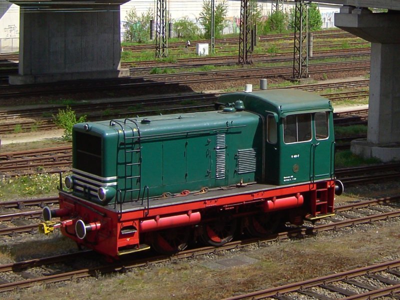 Die V 40-7 der Pausauereisenbahnfreunde am 03.05.2008 in Passau auf dem PEF Gelnde. 