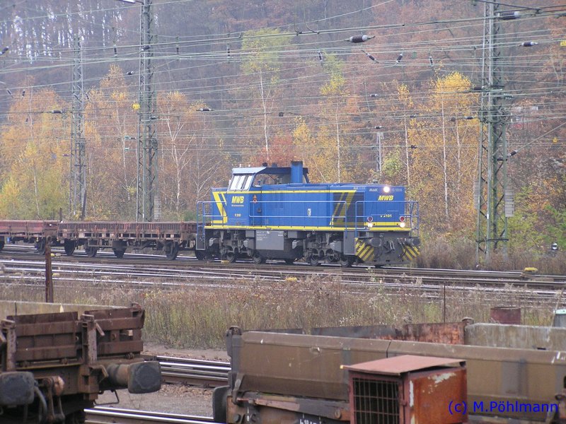 Die V2101 der MWB am 08.11.2007 in Saarbrcken