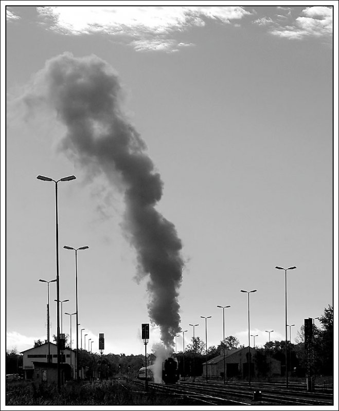Die vorletzte Dampflok der IGE Reise  Mit Volldampf zum Bosporus  (15. bis 29. September 2007) war 919 138 der Firma Brenner&Brenner. Sie bespannte den Sonderzug 16577 von Bratislava nach Wien. Die Aufnahme enstand nach der Ankunft im Grenzbahnhof Marchegg am 29.9.2007.
