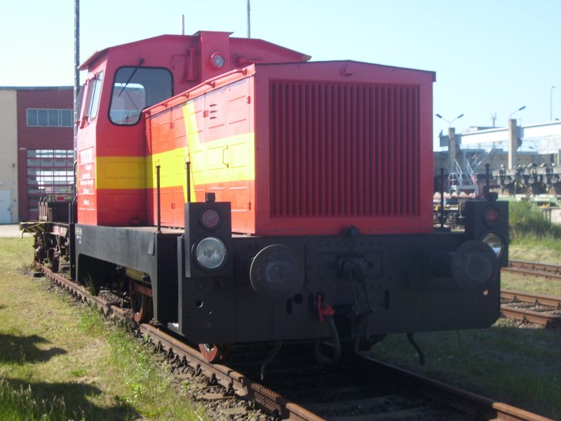 Die Werklok 3 am 22.05.2008 in der Einsatzstelle Mukran.