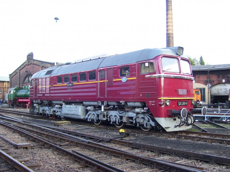 Die  Wumme  120 269-6 ausgestellt am 24.08.08 im SEM.