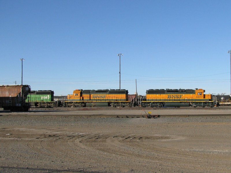 Diese BNSF Loks standen am 3.1.2008 in einem Betriebswerk der BNSF in Amarillo (Texas).