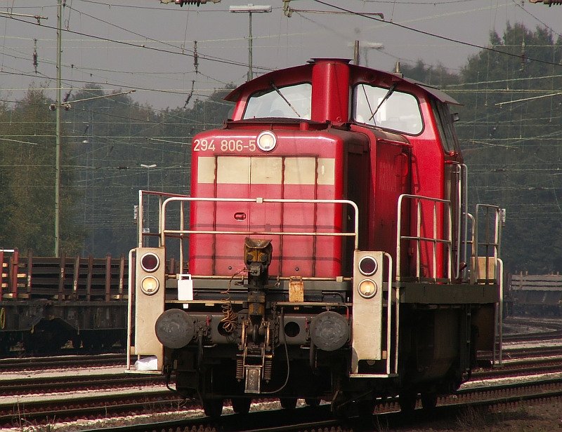 Diese BR 294 fhrt recht zgig am Haltepunkt Duisburg Entenfang vorbei. Das Foto stammt vom 08.10.2007