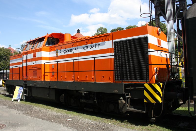 Diese Diesellok der  Augsburger Localbahn  war ebenfalls am 26.7.09 im Bahnpark anzutreffen.