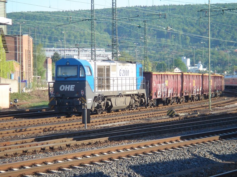Diese OHE  G 2000 stand am 26.04.06 am Schluss des Gterzuges der ber die Brenzbahn fuhr. Am Anfang dieses Zuges stand eine 185er von der Osthannoverschen Eisenbahn Ag. Aufgenommen in Aalen.