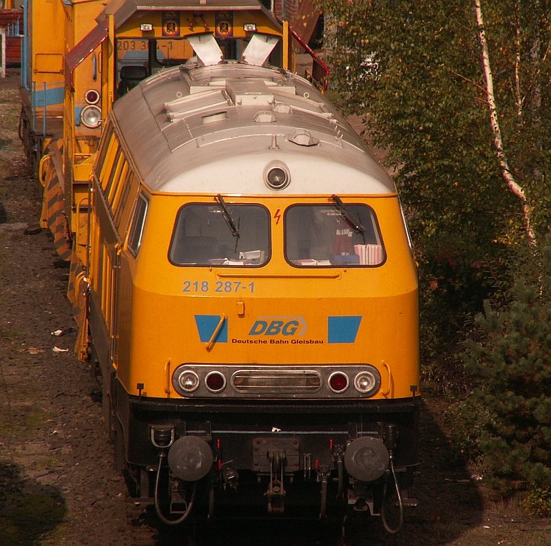 Diese schne 218 steht in Duisburg Entenfang und wartet auf neue Einstze. Das Foto stammt vom 08.10.2007.