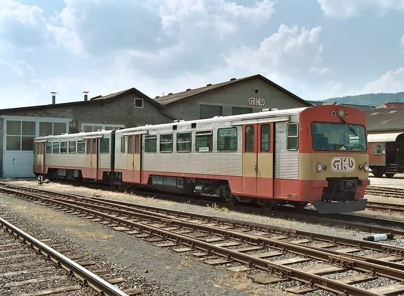 Dieselelektrischer Gelenktriebwagen Reihe VT70 der Graz-Kflacher-Bahn (Lizenznachbau der Doppeltriebwagen VT2E gem Hamburger AKN-Vorbild)