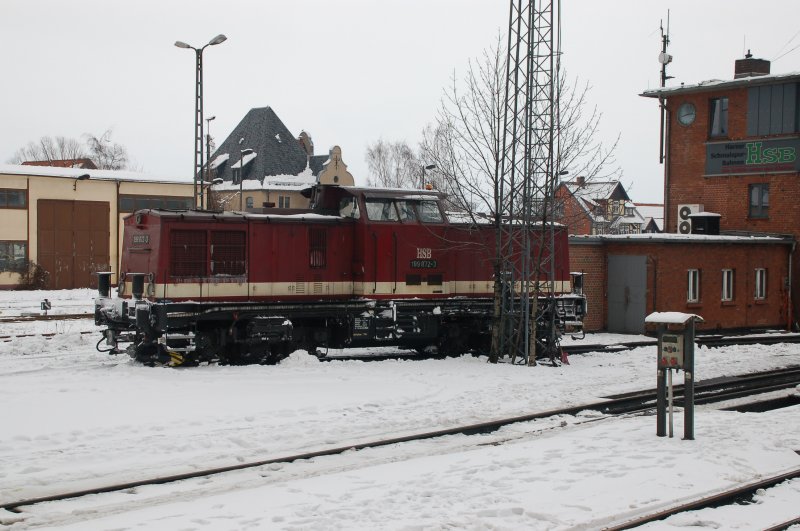 Diesellok 199 872-3 der HSB am 22.02.2006 im Bahnhof Wernigerode HBf.