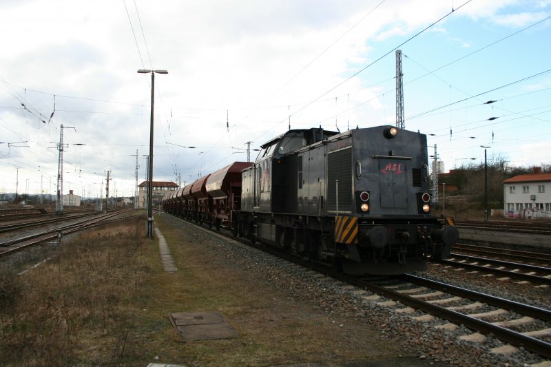 Diesellok  ALINA  der rt&l ex DB 202 719 am 16.03.2008 in Sangerhausen.