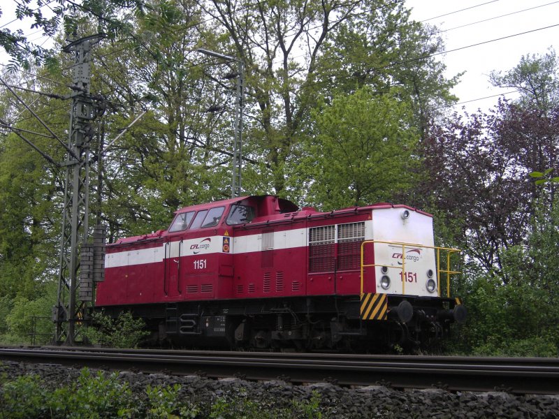 Diesellok der CFL 1151 gesehen worden am Freitag den 17.04.2009 in Lippstadt.