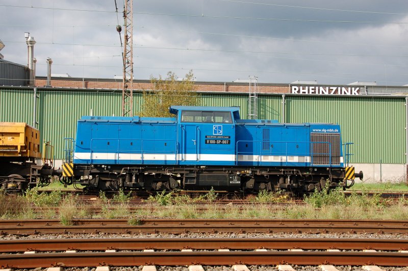 Diesellok V 100-SP-007 der Spizke slg-Gmbh ( ex DR Lok 112 536-8 / 202 536-9 Baujahr 1973 ) am 05.10.2007 in Datteln in Westfalen.