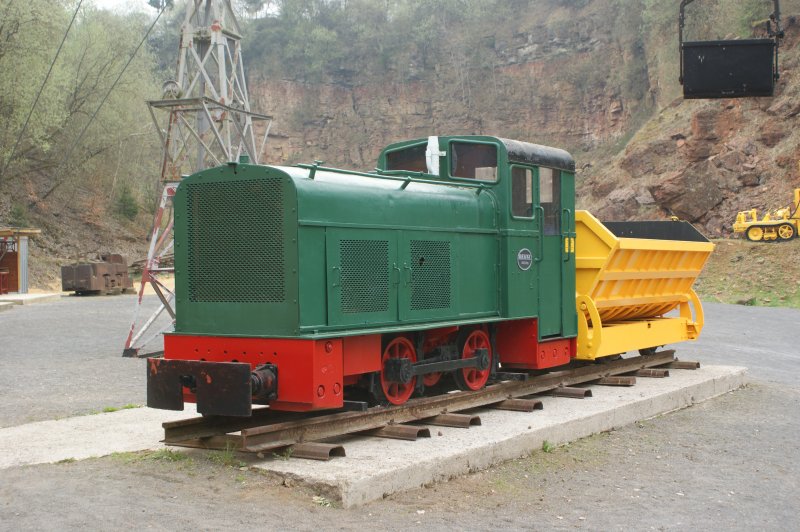 Diesellokomotive im Grubenmuseum Rumelange. Aufgenommen am 12.04.2009.
