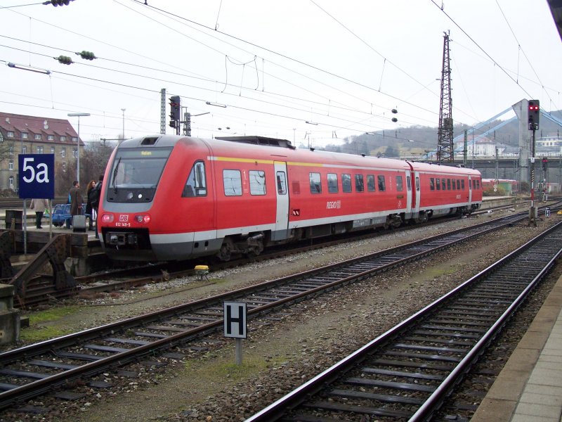 Dieser 612er fuhr am 24.November 2007 als IRE nach Aalen via. Giengen(Brenz), Heidenheim, Oberkochen.