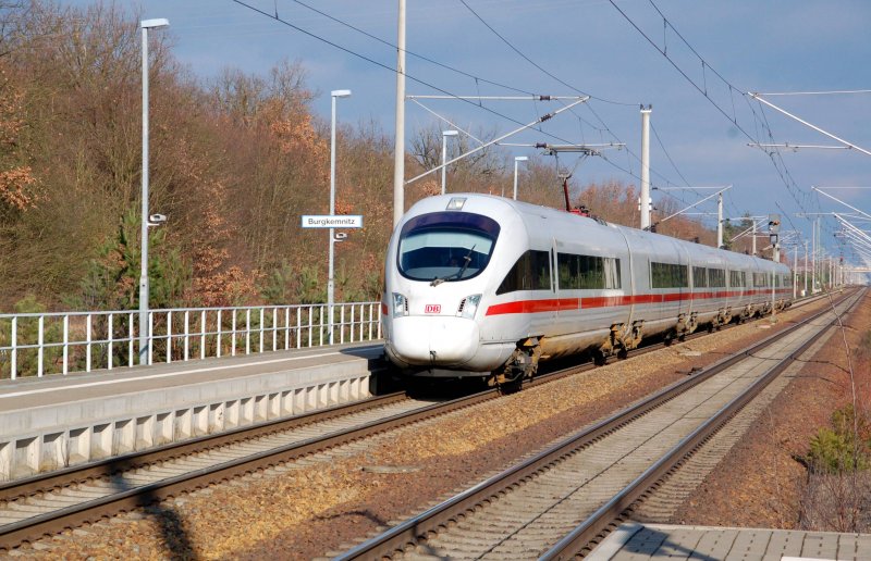 Dieser ICE durchf�hrt am 08.02.09 Burgkemnitz in Richtung Leipzig. Gesehen in Burgkemnitz.
