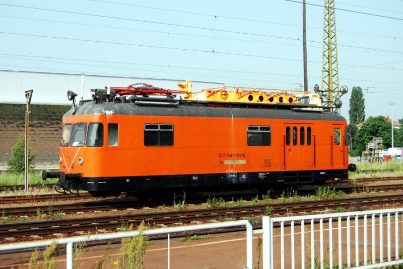 Dieser Oberleitungsrevisionstriebwagen stand am 31.05.08 im Bahnhof Cowig