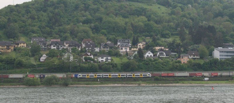 Dieser Schnappschuss einer BR460 zwischen R�desheim und Koblenz gelang meiner Frau aus dem fahrenden Auto �ber dem Rhein. 09.05.09. 