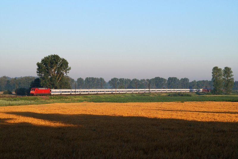 Dieser Zug ist nur im Sommer zu fotografieren! 101 026 mit CNL 1201 bei Hattenhofen (01.07.2008)
