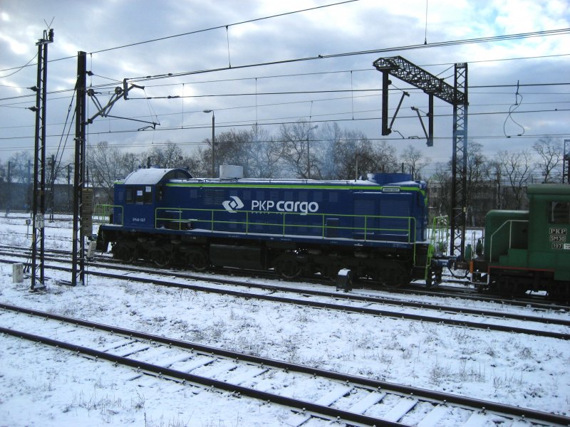 Direkt aus der PESA Lok SM48-027 am 25.03.2009 im Gterbahnhof Bydgoszcz.