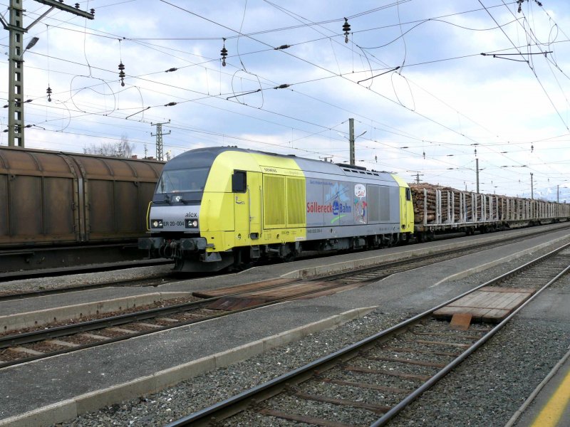 Dispolok ER 20-004 Sllereck .Durchfahrt Bahnhof Zeltweg Richtung Pls 28.03.2007