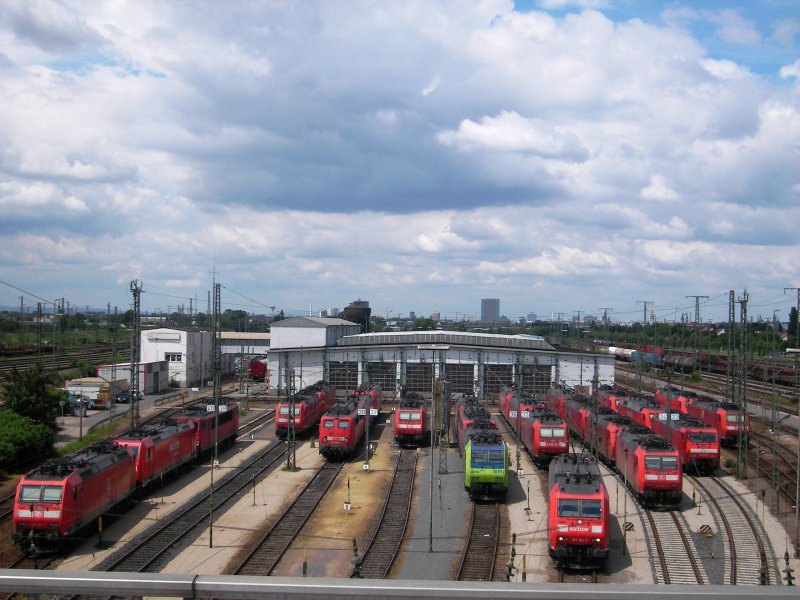 Diverse Lokomotiven am Mannheimer Rbf (Rangierbahnhof),
01.06.2009