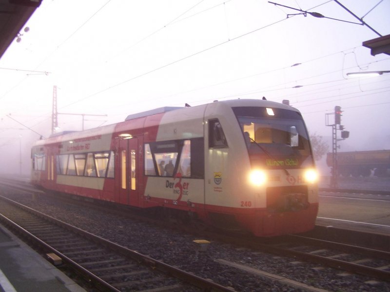 Donaueschingen : der VT 240 im Nebel am 15/11/2008.