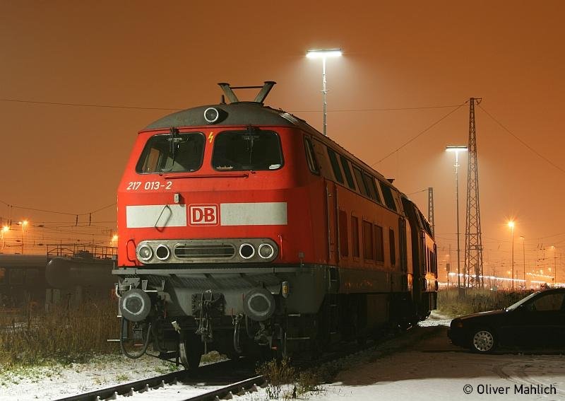 Doppeltraktion aus 217 013 und 012 am 29.12.2006 in Landshut