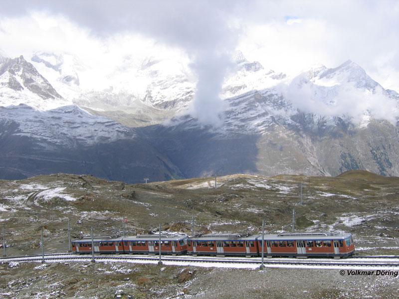 Doppeltraktion zweier Triebwagen Bhe 4/8 - 15.08.2005 
