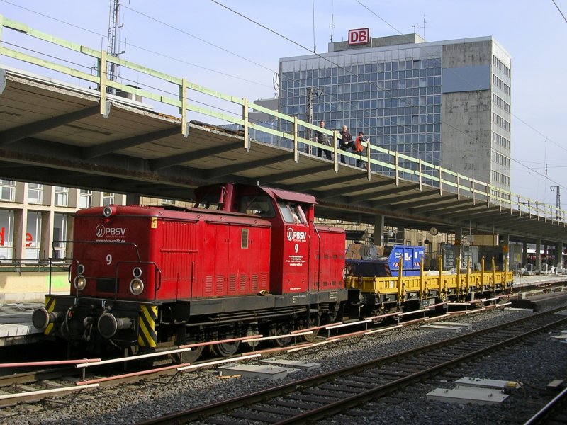 DR V60, PBSV 9 bei Bauarbeiten im Essener Hbf. auf Gleis 2.(15.03.2009)