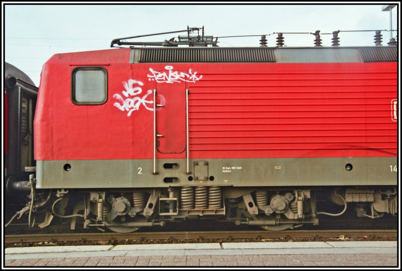 Drehgestell der 143 202. Aufgenommen am 30.03.2007