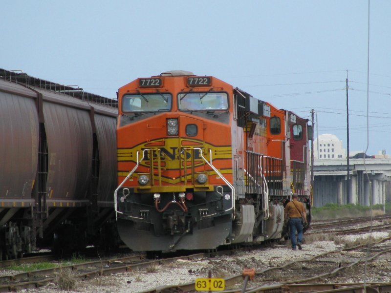 Drei Dash 9 der BNSF sind am 9.3.2008 in Galveston (Texas) abgestellt.