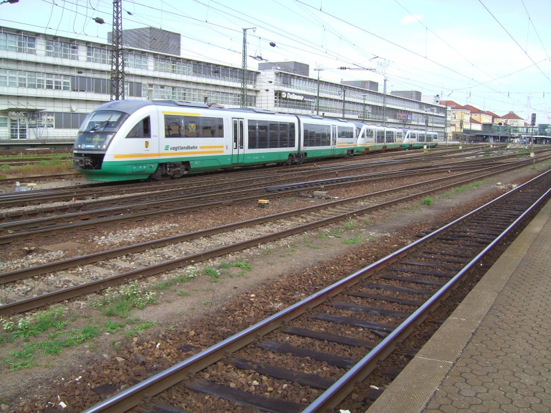 Drei Desiros der Vogtlandbahn zusamen gekupelt in Regensburg HBF am 14.08.2007 