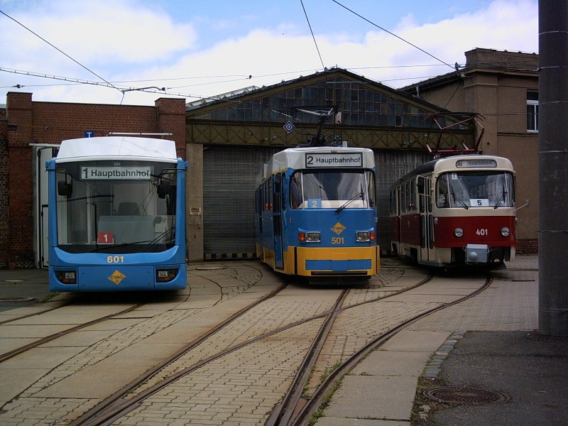 Drei Generationen beim Straenbahnfest in Chemnitz am 26.06.2005
